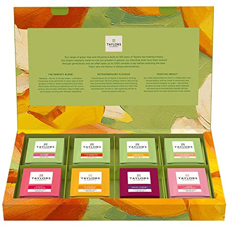 Taylors of Harrogate Assorted Green Teas and Fruit Infusions Selection Gift Box, 8 Flavours (Total of 48 Tea Bags)