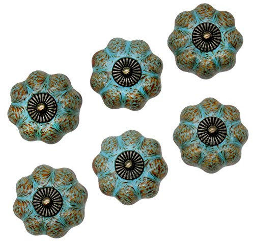 Mou 6 Knäufe, Griffe, Schubladengriffe, Schrankgriffe, Keramikknäufe, Retro- und elegante Kürbisknäufe, Schrank-/Schubladengriffe