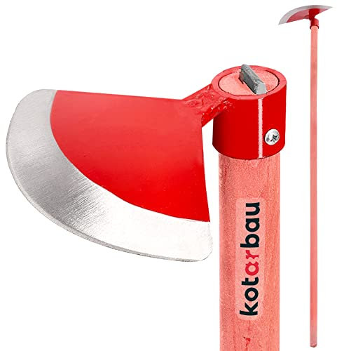 KOTARBAU® Gartenhacke Halbrund 220 x 110 mm mit Stiel 119 cm Gartenhacke Pflanzhacke Unkrauthacke Gartenwerkzeug zum Umpflanzen Jäten Gartenpflege