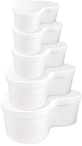 Ursus 17750099F - Blanko Geschenkkarton Herz, weiß, 5er Set, aus kaschiertem Karton, zum Selbstgestalten, ideal für schöne Überraschungsmomente