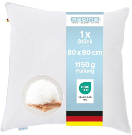 REGINA HOME SLEEP LIVING EST. 1967 Cuscino a 3 camere, 80 x 80 cm, confezione doppia, 1000 g/200 g