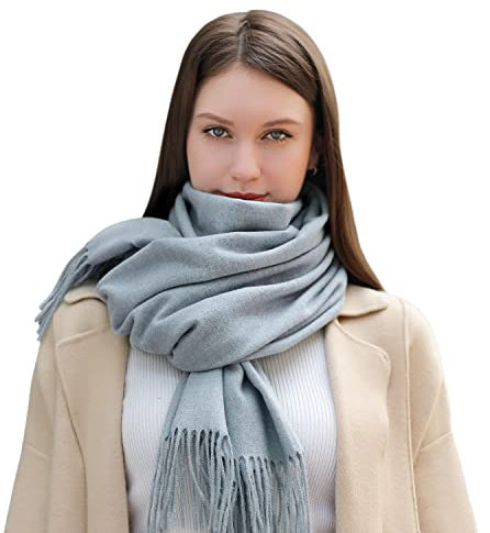 MASADA Damen Winterschal warmer und weicher Schal - Taubenblau