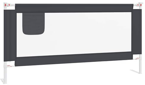 vidaXL Kleinkind-Bettschutzgitter Dunkelgrau 180x25 cm Stoff