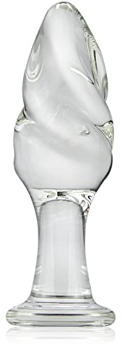 Consolador Anal De Cristal Con Forma De Helado Con Base Redonda Juguete Sexual Anal Para Principiantes Jugadores Avanzados Roluck Transparente (L)