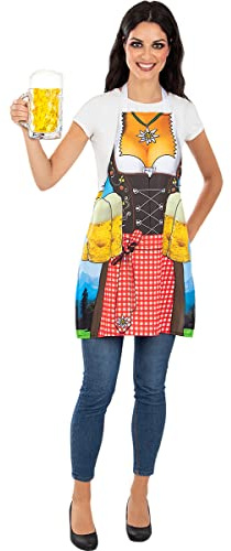 Funidelia | förkläde Oktoberfest för dam Tyroler, Bayersk, Oktoberfest, Tyskland - Accessoarer för vuxen, accessoarer för maskeraddräkter - Flerfärgad