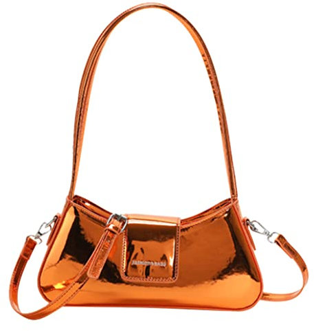 Caissip Hobo Bag Damen Abendtasche, Clutch, Y2k, glitzernd, silberfarben, Geldbörse, Schultertasche, süße Party-Tragetasche, Handtasche, Crossbody-Tasche 2024, B Orange, Einheitsgröße