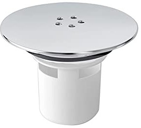 Lokatall Cubierta de desagüe de ducha, tapa de desagüe de ducha, tapa de agujero de enchufe, cubierta superior de 115 mm con acabado cromado / salida de drenaje de 90 mm, cubierta extraíble para