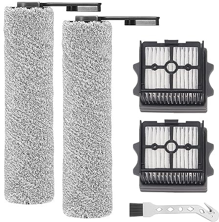 Ersatzbürstenrolle und HEPA-Filter passend für Tineco Floor One S5 Combo / S5 Combo Power Kit Akku-Nass- und Trockensauger, 2 Bürstenrolle + 2 Filter + 1 Reinigungsbürste