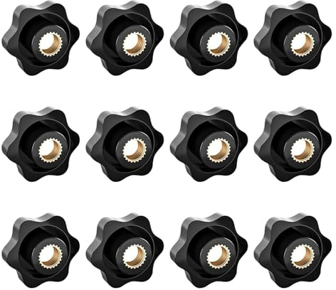 JJWNMLL 12 pcs M10-Außendurchmesser 38 Sechsecker Kunststoff Kopf Sternschraube, Sterngriffschraube,Gewinde Ersetzen Stern Hand,Handanfangschraube,mechanische Verriegelungsschraube