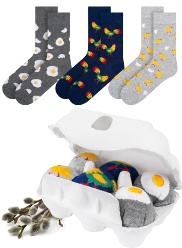 soxo Påsk Strumpor Dam Funny Gift For Men Present Socks Women Herrstrumpor Damstrumpor 40-45 Påsk 3 Par