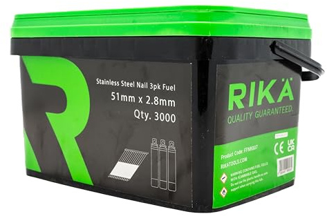 Rikä FFNR007 1st Fix Collated Nails Stainless Steel Ring 51 x 2.8mm 3000pk (3pk Fuel)