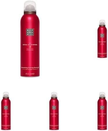 RITUALS Foaming Shower Gel from The Ritual of Ayurveda, 200 ml - with Indian Rose & Sweet Almond Oil - Soothing & Nourishing Properties (Pack of 5)