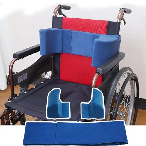 WhAeoy Seitenstütze Für Rollstühle, Seitenstützkissen, Mit Verstellbaren Seitenteilen, Lordosenstützkissen Für Bett Und Rollstuhl, rutschfeste Armlehnenpolster Für Stühle,Blue