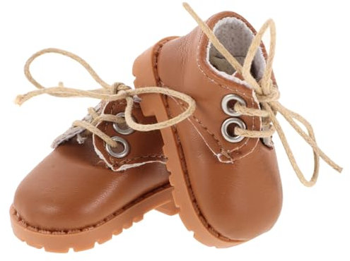 Abaodam 1 Paar Baumwoll Puppenlederschuhe Amerikanische Puppenschuhe Puppenschuhe Mädchenpuppen Anziehschuhe Jungenpuppenkostüm Mädchenpuppenkleidschuhe Puppenzubehör Hellbraunes