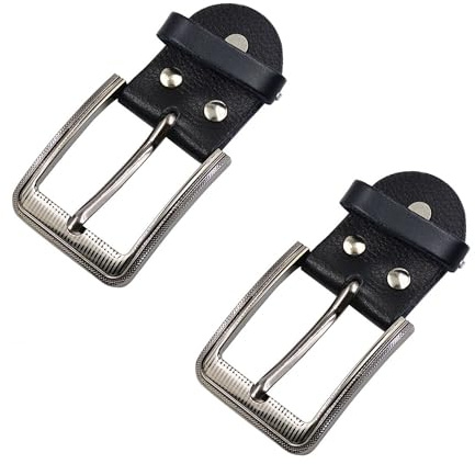CHENNAN 2 Pezzi 35mm Lega di Zinco Fibbia per Cintura Classica, Fibbia di Ricambio per Cintura Quadrata, Fibbia Classica per Cintura in Metallo Regolabile, per Fissare Cinture, Jeans (Nero 35mm)