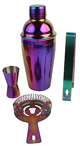 ABOOFAN Kit De Coctelera 8 Piezas De Acero Inoxidable De 750 Ml, Herramientas Coloridas para Barman, Mezclador De Bebidas Profesional, Apto para Bar y Uso Doméstico