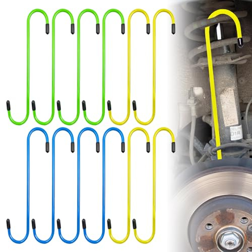 BORDEAG Ganci per Pinza Freno,12 Pezzi Ganci Pinza Freno,Freno con Punta in Gomma,Gancio Cilindro Freno per L'asse di Riparazione per Freni,Assali Ammortizzati,Freni A Disco,Lavori Sospesi