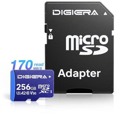 256 GB LT100 microSDXC UHS-I Speicherkarte mit Adapter - bis zu 170 MB/s, C10, U3, V30, Full HD, A2, Micro-SD-Karte für Smartphones, Tablets, Kameras, Spielekonsolen und Drohnen (1 Stück)
