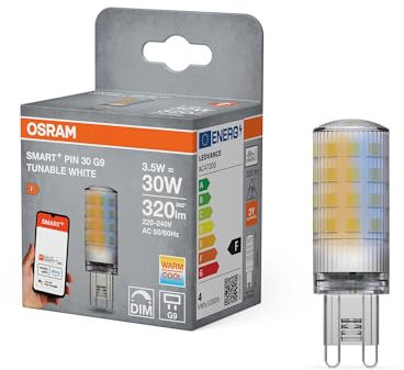 OSRAM Lampada LED SMART+ WiFi SPECIAL PIN CL 30 con attacco G9 retrofit, 3,5W, 320lm, 2700K-6500K, luce bianca regolabile, dimmerabile, lunga durata, facile installazione, controllo tramite app