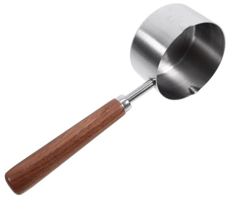 TOYANDONA Cucharón Medidor de Alimento para Mascotas con Mango de Madera y Acero Inoxidable Cuchara Multifuncional para Perros y Gatos para y Servir Alimentos Resistente y Reutilizable