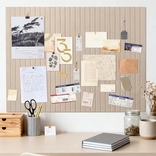 Tableau Liege Mural, 60 x 40 cm, Tableaux en Liège d'affichage décoratif en feutre avec ruban adhésif, panneau liege mural affichage photo vision board pour école, maison, cuisine, bureau