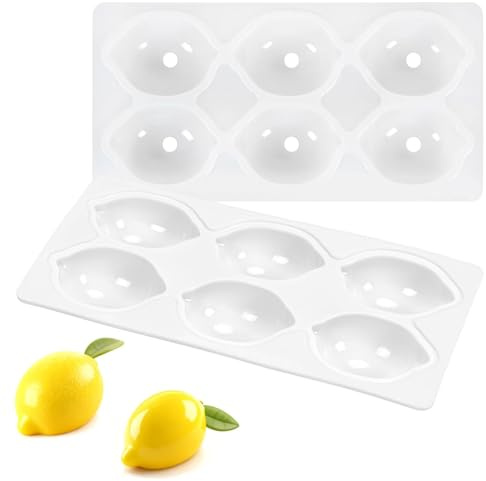 ChAusa Moule a Cake 3D au, 6 Grilles de Moules Silicone Citron, Créatifs Silicone au Citron pour Mousse Puddin Muffin Gâteau Chocolat Et Mousses Desserts Outils de Décoration