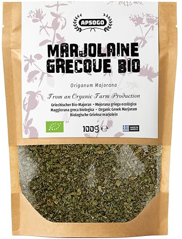APSOGO Organic Marjoram Herbal Tea - Premium Greek Loose Leaf Marjoram (100g) Natural Organic Herb Tea, Aromatic Mediterranean Herbal Infusion