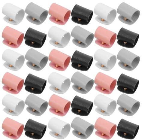 HOMSFOU 20pcs Pu Leather Cable Straps Cord Organizer for Data Cables and Earphones, Reusable Wire Clips with Snap Design, Multi-Color Short Length for Home, Office, and School Use