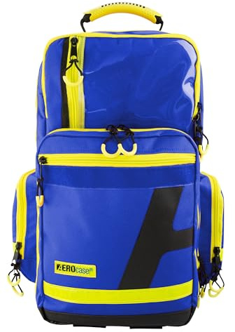 AEROcase Pro1R PL1C Blau - Notfallrucksack leer 23L, Rettungsrucksack & Rettungsdienstrucksack, 5 Modultaschen, Erste Hilfe Rucksack/Notfalltasche, Rettungstasche, Sanitäter Rucksack, Camping