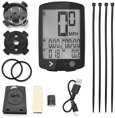 MechKit Fahrradcomputer Kabellos, Multifunktional Fahrradtacho Kilometerzähler mit 3,0 Zoll HD LCD Bildschirm, IPX6 Wasserdicht, Automatische EIN/Ausschaltung, Typ-C Aufladung