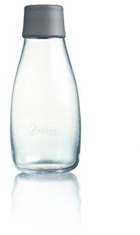 Retap ApS Petite Bouteille d'eau en Verre Borosilicate Gris 0,3 l