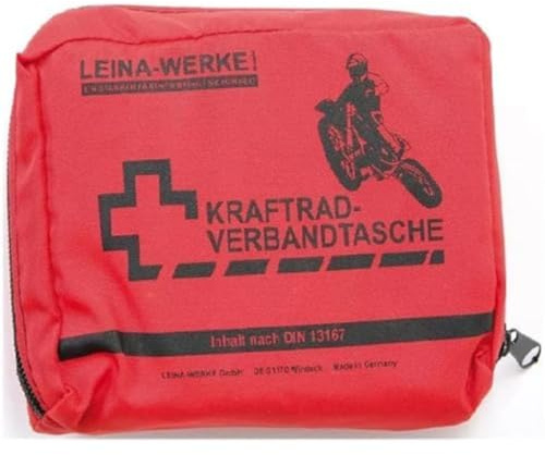 Leina 17008 Botiquín de Primeros Auxilios para Motocicleta Tipo II sin Velcro, Rojo/Negro