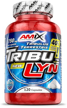 AMIX - Suplemento Alimenticio Tribulyn 40% en 120 Cápsulas - Ayuda a Incrementar los Niveles de Testosterona - Contribuye a Incrementar la Potencia y a la Recuperación Muscular