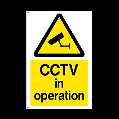 CCTV in Operation 3mm Metal Sign with 4 Pre-Drilled Holes - Security, Camera, Closed Circuit TV, Warning Safety (MISC11)