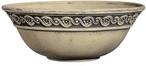 Classic Home and Garden Blumenkasten im korinthischen Stil mit Drainage – flach, dekorativ, Blumen und mehr – UV-beständig, breit, Pflanzkübel für drinnen und draußen (30,5 cm, Elfenbeinfarben)