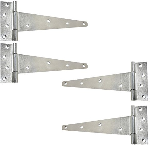 4X Long Galvanised 14/350mm Tee Hinges | for Gates/Sheds/Stable Doors