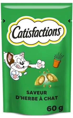 Catisfactions Friandises pour Chat – Saveur Herbe à Chat – Récompenses pour Chats Adultes et Chatons – 60 g (Lot de 6)