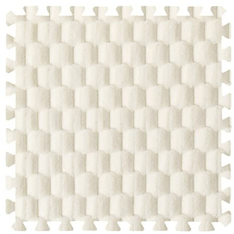 Ineinandergreifende Schaumstoff-Teppichfliesen, Weiche Ineinandergreifende Teppich-Bodenfliesen, Waschbare, Verbindende Teppich-Bodenfliesen Für Den Innen- Und Außenber(Size:60x60cm-12pcs,Color:Beige)