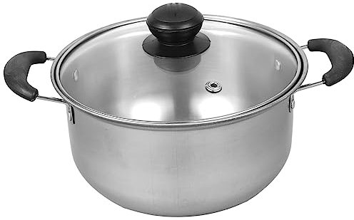 DOITOOL Pentola in Acciaio Inox con Coperchio Pentola per Zuppa Pentola Antiaderente con Manico Pentola per Pasta Pentole per Pentole (18X18cm)