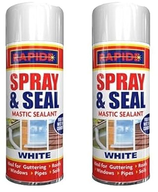 SDMAX White Mastic S-e-a-lant, Spray And Seal, Mastic For Guttering Roofs, Window, Pipes Soil, Spray & S-e-a-l Leak Fix Stop Instant Waterproof, 300ml (2)