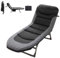 OVLRIJP Sonnenliege Klappbar Liegestuhl, 6-Fach Verstellbar Klappbare Gartenliege Campingliege mit Seitentasche, Feldbett Campingbett mit Matratze, Outdoor Liege für Balkon Garten Camping (Schwarz)