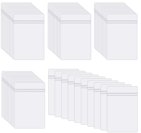 XINGSUI 50 Piezas Bolsa de plástico de PVC transparente gruesa,Bolsas de PVC,Organizador de joyas de viaje,para pendientes, joyas, organizador(9 * 13cm)