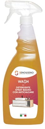 SENO & SENO Reiniger Spray für Badezimmer, 0,75 l, Entkalker für Fliesen, Armaturen und Badezimmeroberflächen
