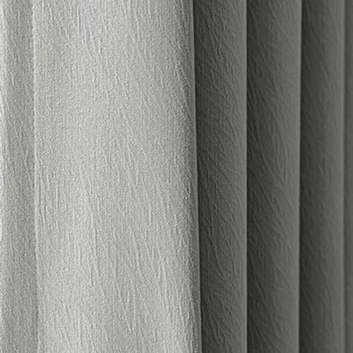 Ayoiow Vorhänge Blickdicht Kinderzimmer, Thermovorhang Hitzeschutz Mit Ösen, Polyester Vorhänge Blickdicht 2 Stück, Grau, 132X183CM