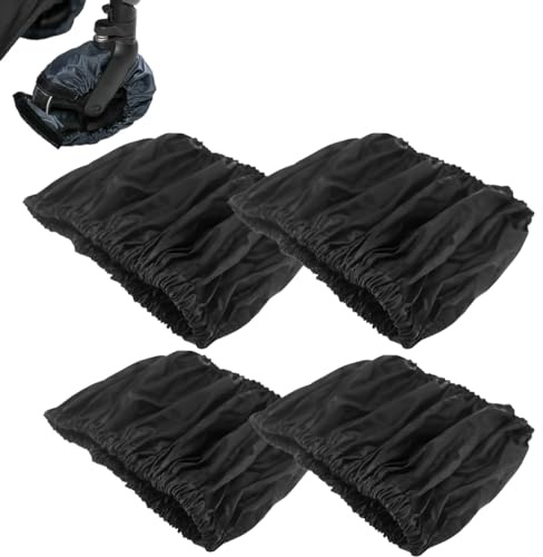 Copriruota per Passeggino, 1 set da 4 pezzi Passeggino in Tessuto Oxford Coprigambe Antipolvere Copriruota, Accessori per Passeggino, per Vari modelli di passeggini, Nero
