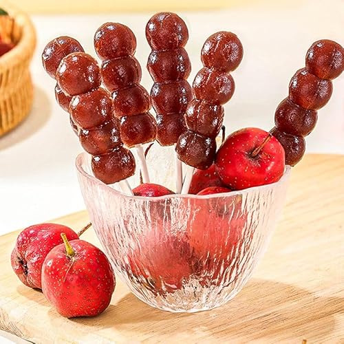 Old Beijing Bingtanghulu string, Hawthorn candy, lollipop, Sour and sweet rock sugar hawthorn skewers, Hawthorn cake, Nostalgic leisure snacks, Chinese snacks, Healthy fruit snacks (10 packs)