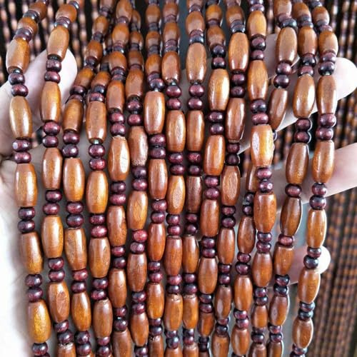 XINGWANGG Natural Wood Beaded Curtains for Doorways,Room Divider String Curtains,for Door Living Room Bedroom Hallway Window Hanging Decoration,Width x Height (Teak,60cm x 80cm(31 Strands)