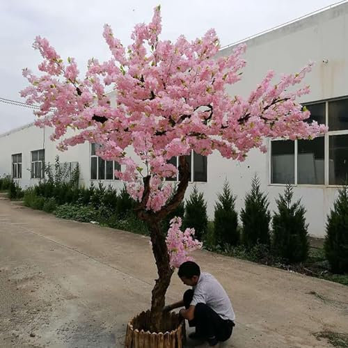 LSBHPPD Künstlicher Sakura-Baum,künstlicher Sakura-Baum,großer künstlicher Sakura-Baum im Topf,Innen- und Außendekoration,künstliche Sakura-Pflanze im Topf,Zuhause,Büro,Hochzeit,1.5x1.5m/4.9x4.9ft
