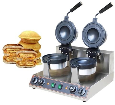 LSHFYV Commercial Hamburger Waffle Maker, 1300W Hamburger Waffle Maker, Sandwich Press for Home and Commercial Use, Hamburger Mold, Non-Stick Ice Cream Burger Maker,B