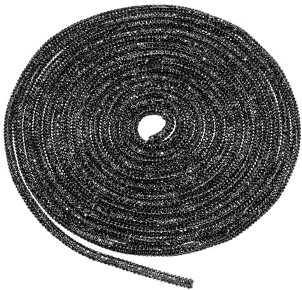 QUARKZMAN Lacci per Scarpe Glitter Strass Corda Cristallo 6mm Nero | Brillante Rotonda Lucida Brillantini Ciondolo Cordini, per Sneakers Pantaloni Tuta